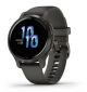 Garmin Venu 2S - Slate Stainless Steel Bezel with Graphite Case and Silicone Band